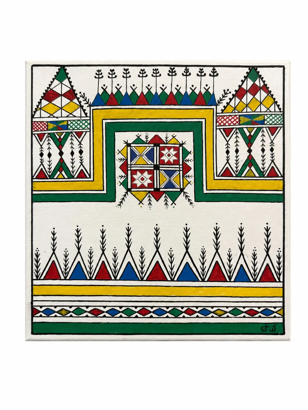 The researcher's original handmade Al-Qatt painting