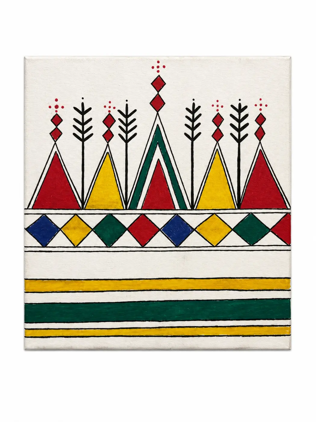 Zehbah Saleh Al Mubarak's original handmade Al-Qatt painting