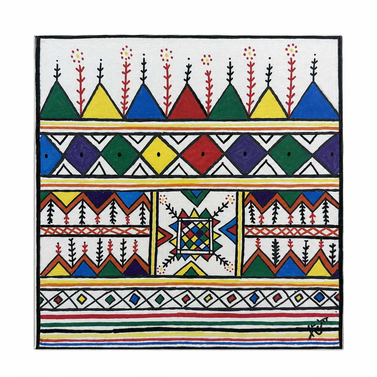 Maryam Saleh Al Mubarak's original handmade Al-Qatt painting